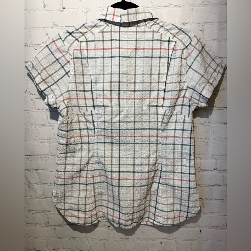 Columbia women’s Silver Ridge Novelty short sleeve size small, white plaid - Picture 2 of 7